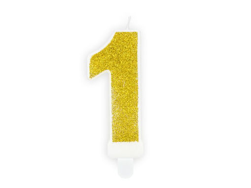 Picture of BIRTHDAY CANDLE GOLD NUMBER 1